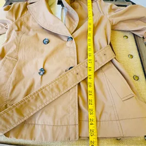 Banana Republic Water-Resistant Tie-Sleeve Trench Coat Jacket Camel Tan Belted thumbnail 8
