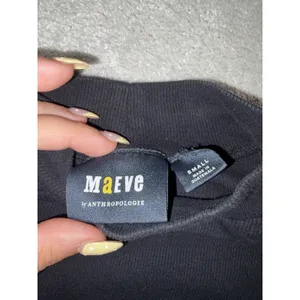 maeve mockneck black ribbed shirt fitted short sleeve s thumbnail 3