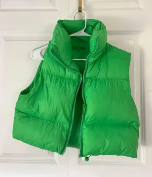 Cropped Green Vest Amazon Puffer thumbnail 1