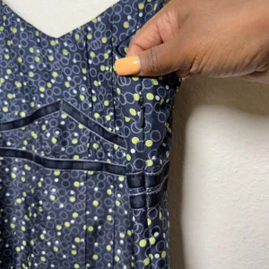 Fossil Women 100% Silk Cami Top Medium Blue Polka Dot Preppy Whimsigoth Fairy‎ thumbnail 6