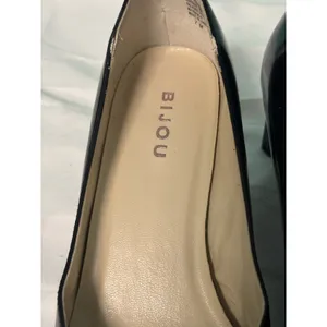 Bijou‎ Shoes Leather Heel Black Shoes Slip-on size 7. S-650 thumbnail 7