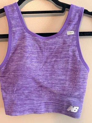 New Balance Purple Heathered Seamless Sports Bra Size S/P thumbnail 1