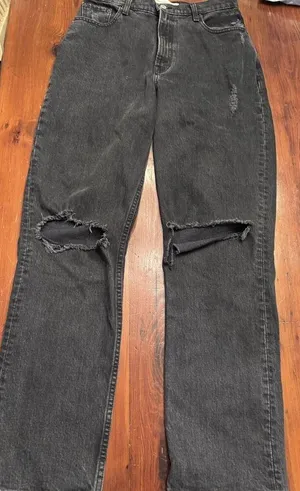 Abercrombie 90's Straight Ultra High Rise Curve Love Jeans Black Size 28 thumbnail 3