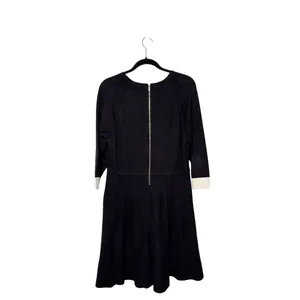 Vince Camuto Black And White Trim Fit And Flare Knit Sweater Dress Size XL thumbnail 6