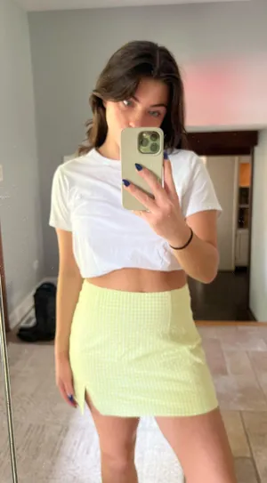 Zara white & green plaid mini skirt thumbnail 1