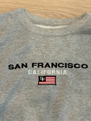San Francisco Crew Neck Pullover Gray Size L thumbnail 3