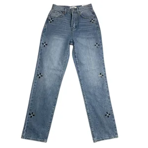 PacSun NWT‎ Dad Jean Light Wash Rhinestone Flower Embellished Size 25 thumbnail 5