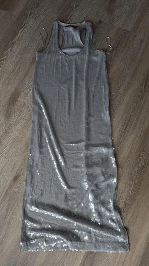 Zara Silver sequin maxi dress thumbnail 1