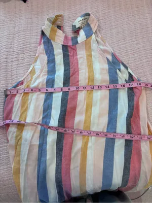 Anthropologie Cloth & Stone Multi-Stripe Halter Dress -size‎ Medium thumbnail 6