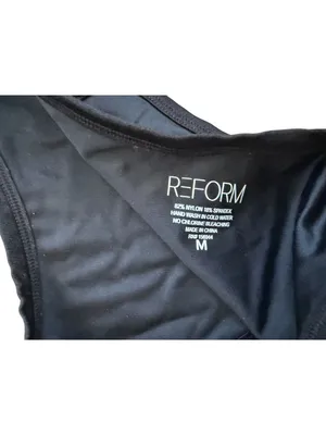 REFORM Swim Black Bikini Swimsuit Set Sz XS Top Sz M Bottoms thumbnail 4