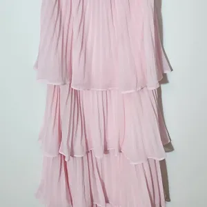 Lulus Pink Tiered Strapless Maxi Dress NWT Size XS Pink Wedding Guest Dress thumbnail 4