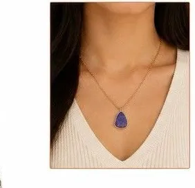 4pc Plunder Mixed Jewelry Lot Blue Stone Pendant Necklace Charm Bracelet Pearl thumbnail 1