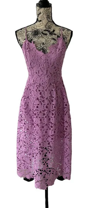 ASTR THE LABEL Purple Lace A Line Midi Dress Sz X Small thumbnail 1
