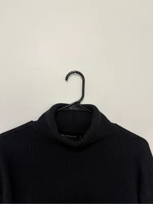 Abercrombie & Fitch Waffle Knit Black Turtleneck Shirt- Size Small thumbnail 4