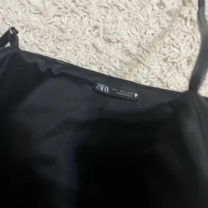ZARA Faux Leather Black Cropped Tank Size Large thumbnail 2