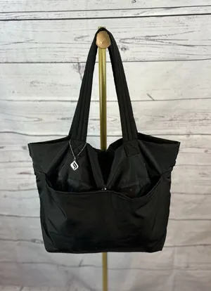 Fabletics Black Lightweight Gym Tote Bag Travel Carryall Shoulder Bag OS thumbnail 1
