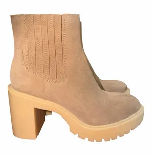 Dolce Vita Beige Suede Block-Heel Chelsea Ankle Boots thumbnail 1