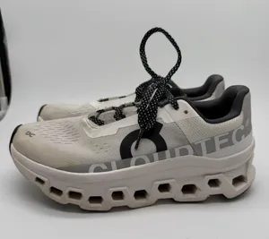 On Cloudmonster Running Shoes Women Size 7.5 White Grey CloudTec Sneakers thumbnail 1