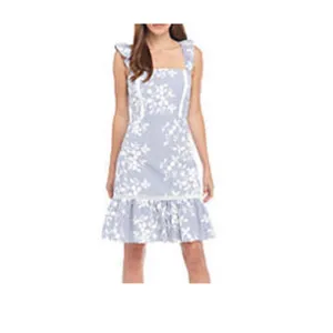 Sam Edelman Embroidered Eyelet Ruffle Sleeve Dress Size 8 thumbnail 9