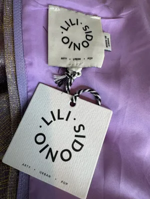 NWT Lili Sidonio x Molly Bracken Iridescent Cut Out Mini Dress in Lilac Size S thumbnail 8