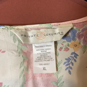 FLORAL SATIN DUSTER / HOUSE ROBE Pink Size XL thumbnail 3
