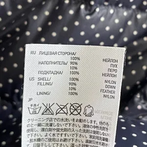 Uniqlo Ultra Light Down Jacket‎ Womens S Navy Polka Dot Puffer Full Zip Packable thumbnail 4