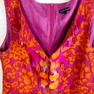 NANETTE LEPORE Silk Linen Blend Sleeveless Sequin Dress Size 2 Party Dance Chic thumbnail 9