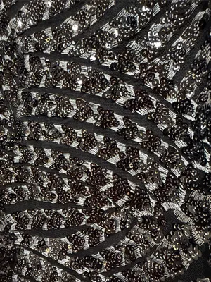 Vince Camuto Black Sequin Mini Slip Dress with Silver Accents thumbnail 6