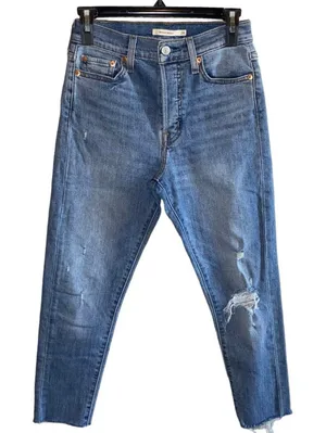 Levi’s‎ Wedgie Skinny Jeans 26 Distressed Raw Hem High Rise Crop thumbnail 1