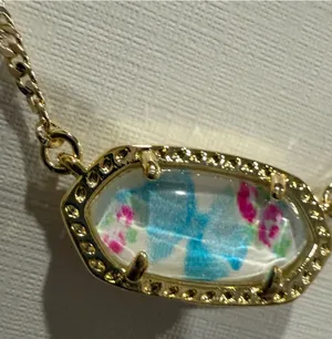 Kendra Scott | LoveShackFancy | Gold Plated Bow Detail Pendant Necklace thumbnail 1