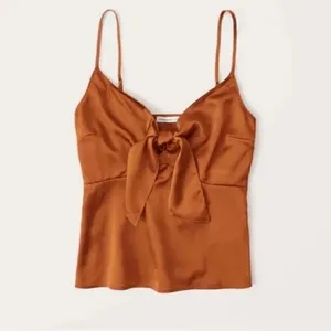 Abercrombie & Fitch Copper Orange Satin Tie Front Cami Tank Small NWT‎ thumbnail 8