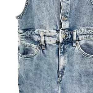Free People Shelby Denim Overalls Blue Wash‎ Size 27 thumbnail 6