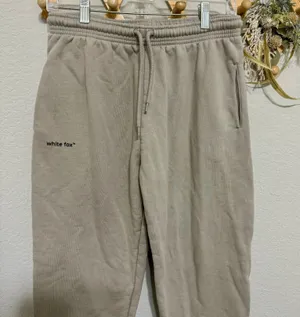 White Fox Cream Tan Baggy Sweatpants M thumbnail 4