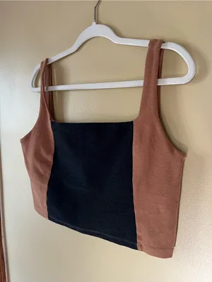 Beyond Yoga Brown Logo Seamless Top thumbnail 3
