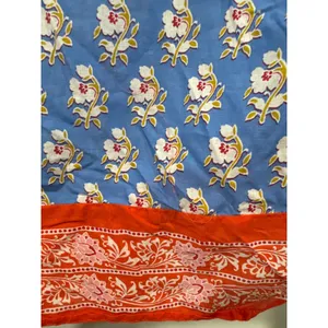 J. Crew Beachwear Blue Red Floral Block‎ Print Midi Dress Tie Waist Women's XS thumbnail 6
