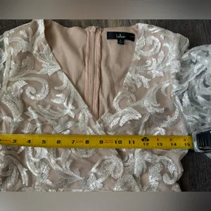 Lulu’s Celebration Hour White Sequin Embroidered Mini Party Dress‎ size Small thumbnail 9