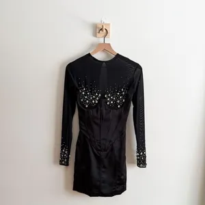 House of CB Anastasia Black Crystallised Corset Dress Size XS thumbnail 4