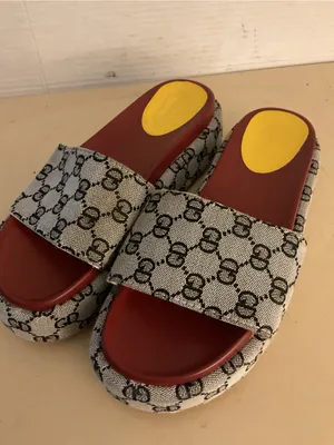 Fashion women canvas platform monogram slide sandals US 10 thumbnail 10