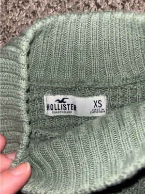 Hollister Cropped Sweater Green Turtleneck thumbnail 2