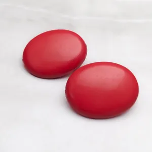 Vintage Clip On Earrings Large Red Oval Shape Statement Retro - Loose Clips thumbnail 2