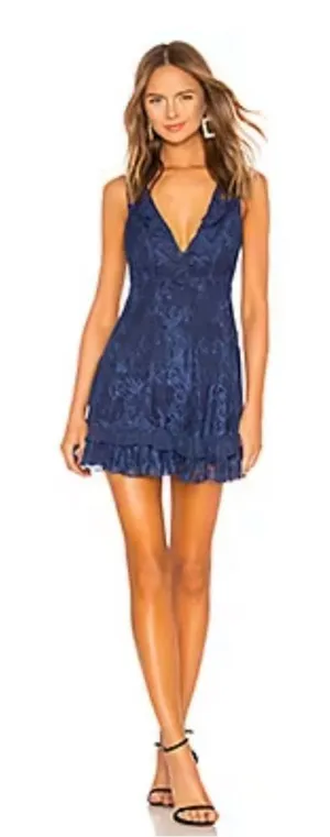 Lovers + Friends Maren‎ Mini Dress in Bright Navy, Size S thumbnail 1