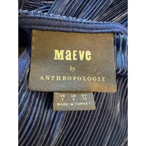 Maeve Anthropologie Blue Pleated‎ Wide Leg Jumpsuit Cropped 2 boho whimsi resort thumbnail 7