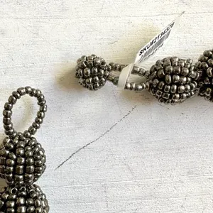Black and grey twisted seed beaded Indonesian necklace thumbnail 7