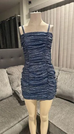🌸AMTIOUS shiny blue mini dress ✨ thumbnail 1