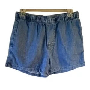 Zara Women’s Small Denim Pull-On Shorts Elastic Waist thumbnail 2