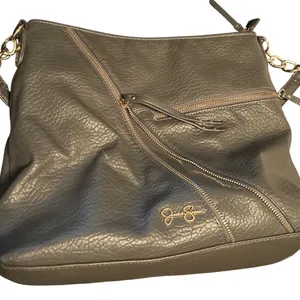 Jessica Simpson Baylinn Hobo Gray Faux‎ Leather Shoulder Bag Chain Strap thumbnail 3