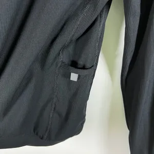 Nike Running Dri-FIT Womens Medium Black Ribbed Quarter Zip Pullover Top Running thumbnail 7