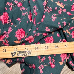 Free People Flower Fields Mini Dress‎ Drawstring Waist Teal Pink Medium M thumbnail 9