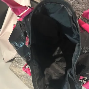 Victoria's Secret Black and Pink Sparkle Tote Bag thumbnail 5