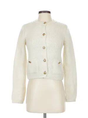 Zara Cream Knit Button-Front Cardigan thumbnail 1